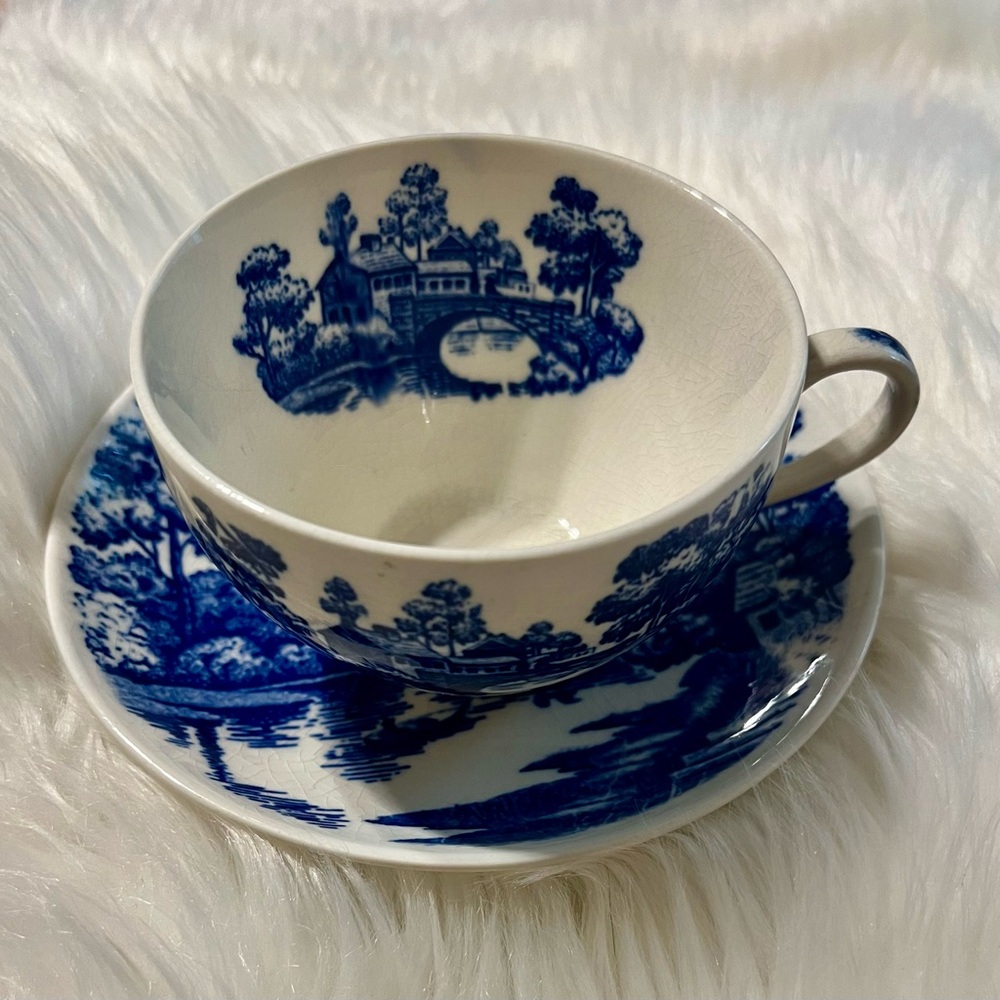 Vintage Nasco Hand Painted Lakeview Cup‎ & Saucer Japan